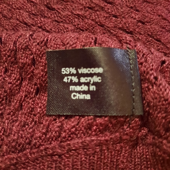 Lane Bryant Knit Sweater Top Wine Burgandy Cut Out Long Sleeve Plus Size 26/28 - Picture 12 of 12